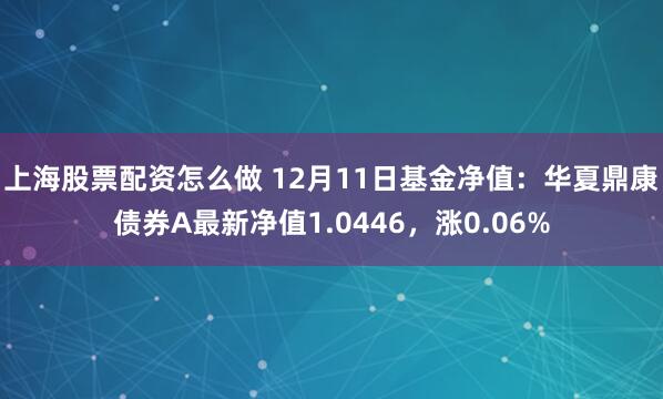 上海股票配资怎么做 12月11日基金净值：华夏鼎康债券A最新净值1.0446，涨0.06%
