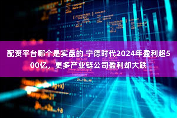 配资平台哪个是实盘的 宁德时代2024年盈利超500亿，更多产业链公司盈利却大跌