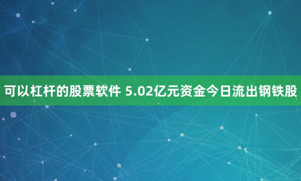 可以杠杆的股票软件 5.02亿元资金今日流出钢铁股