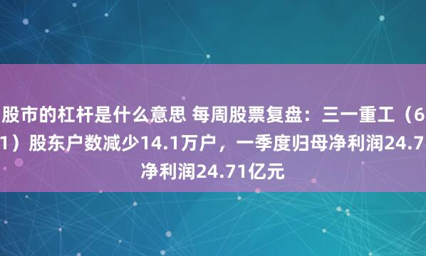 股市的杠杆是什么意思 每周股票复盘：三一重工（600031）股东户数减少14.1万户，一季度归母净利润24.71亿元